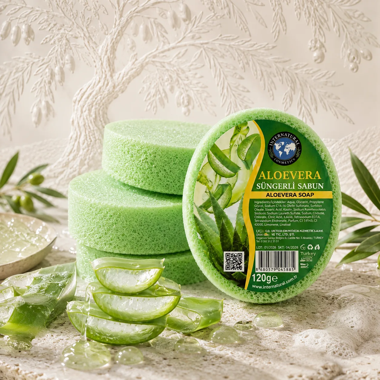  Aloe Vera Süngerli Bitkisel Sabun