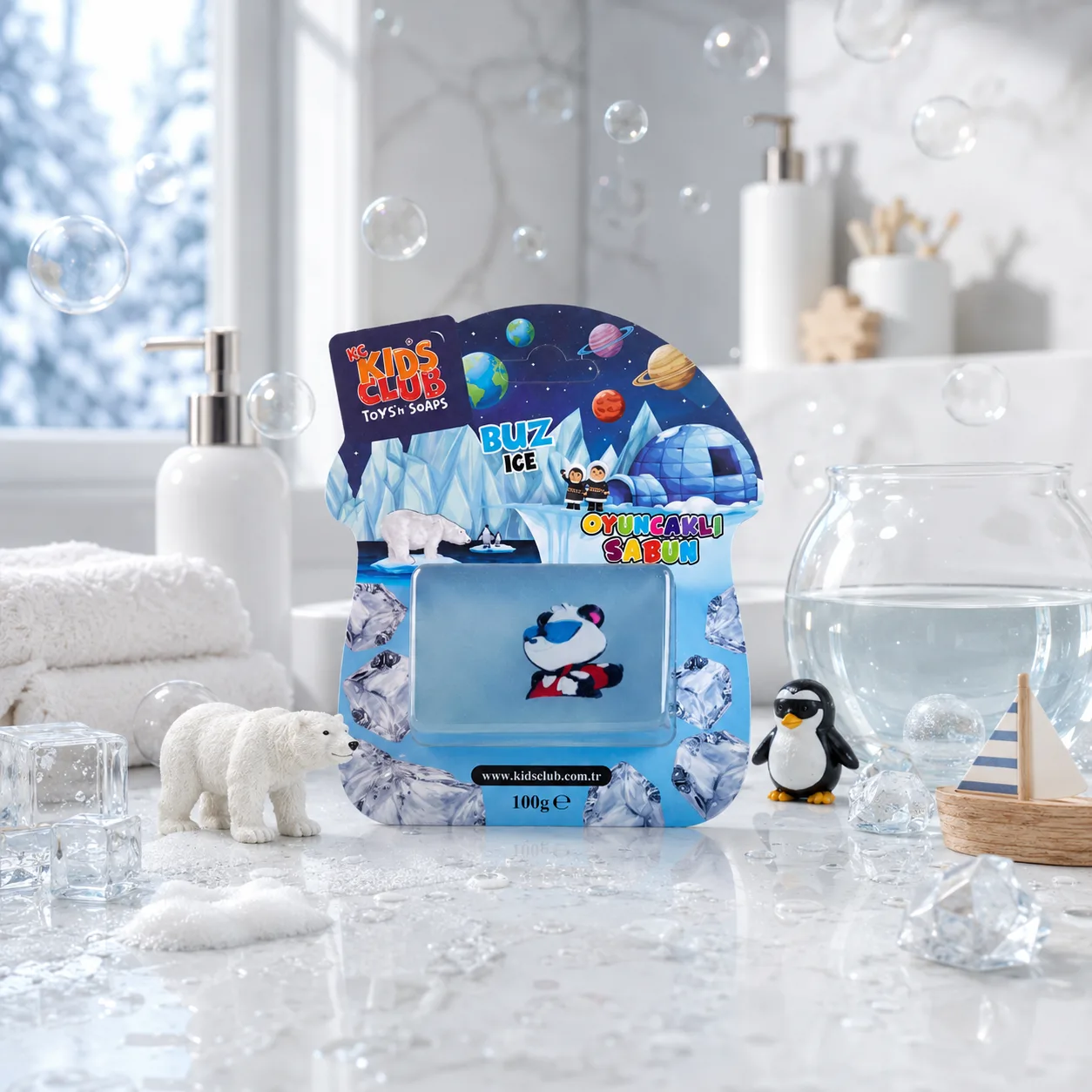 KC Kids Club Buz Temalı Oyuncaklı Sabun 100 ge
