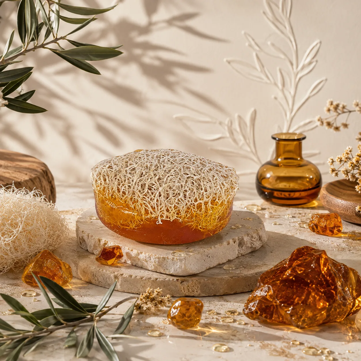 Doğal Amber Özlü Kabak Lifli Sabun