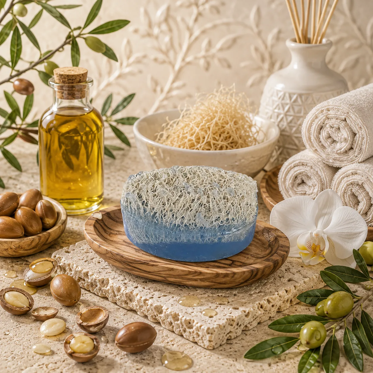 Doğal Argan Özlü Kabak Lifli Sabun