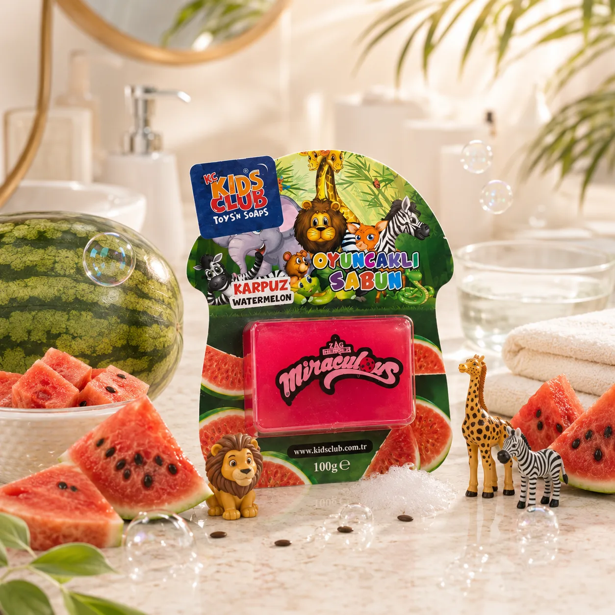 KC Kids Club Karpuz Temalı Oyuncaklı Sabun 100 ge