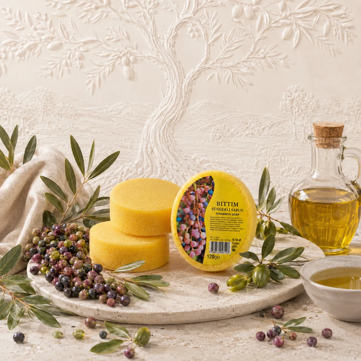 Internatural Kozmetik Bıttım Süngerli Bitkisel Sabun