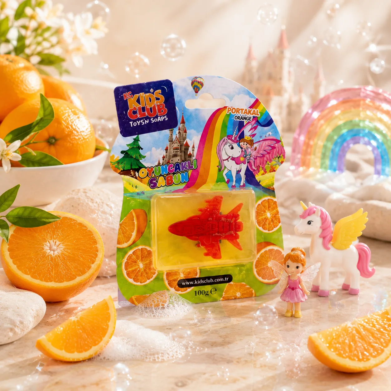 KC Kids Club Portakal Temalı Oyuncaklı Sabun 100 ge
