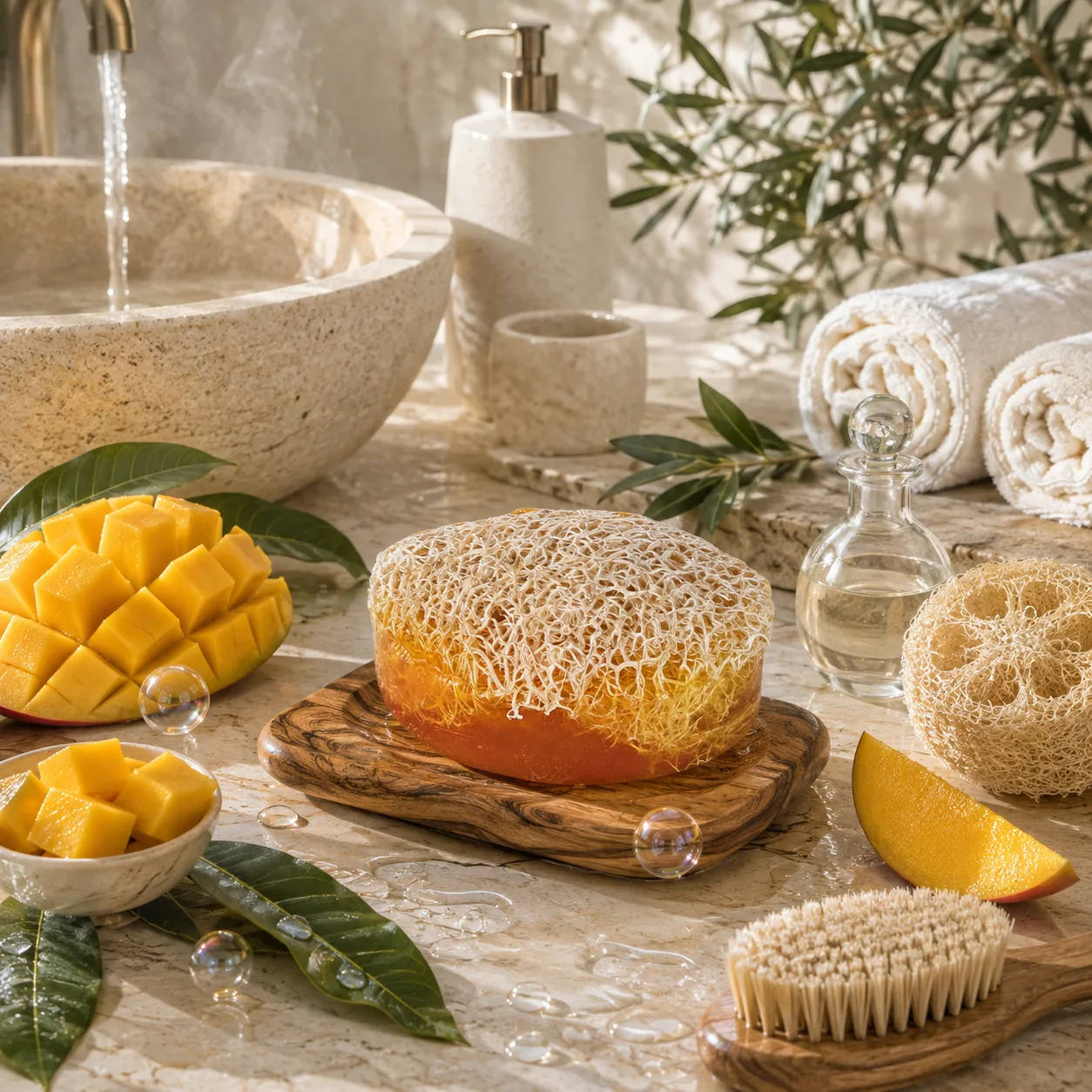 Doğal Mango Özlü Kabak Lifli Sabun