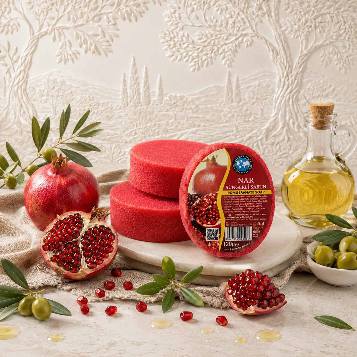 Internatural Kozmetik Nar Süngerli Bitkisel Sabun