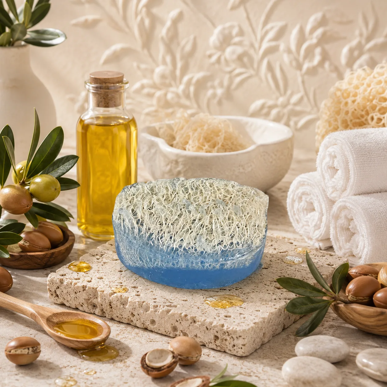 Doğal Argan Özlü Kabak Lifli Sabun