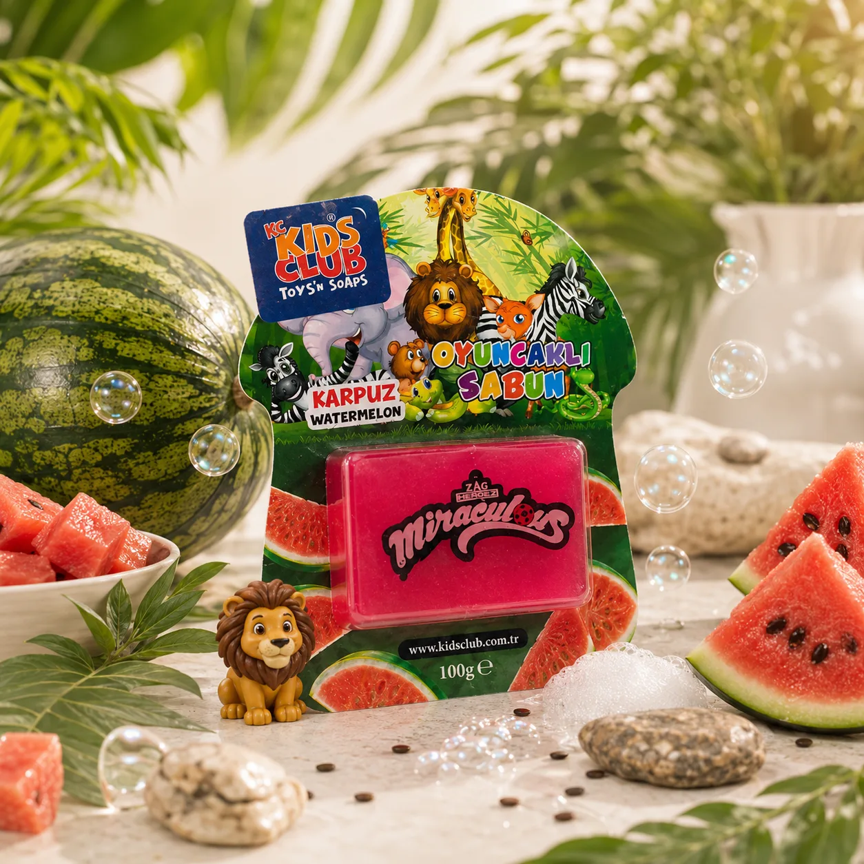 KC Kids Club Karpuz Temalı Oyuncaklı Sabun 100 ge