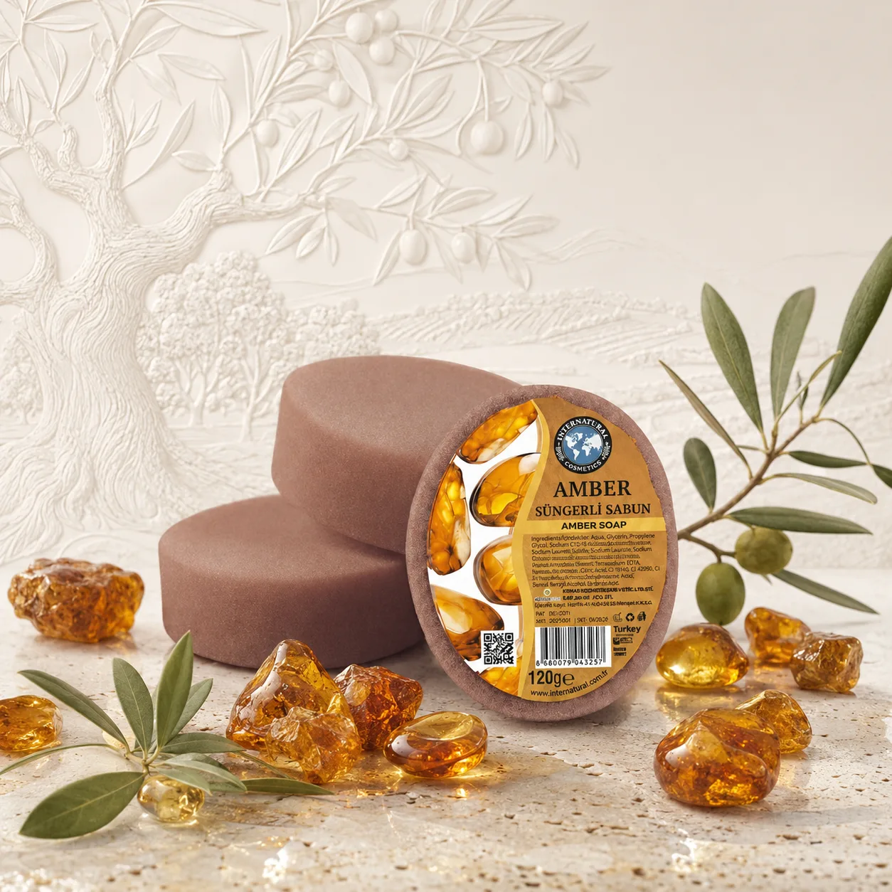Internatural Cosmetics Amber Süngerli Bitkisel Sabun